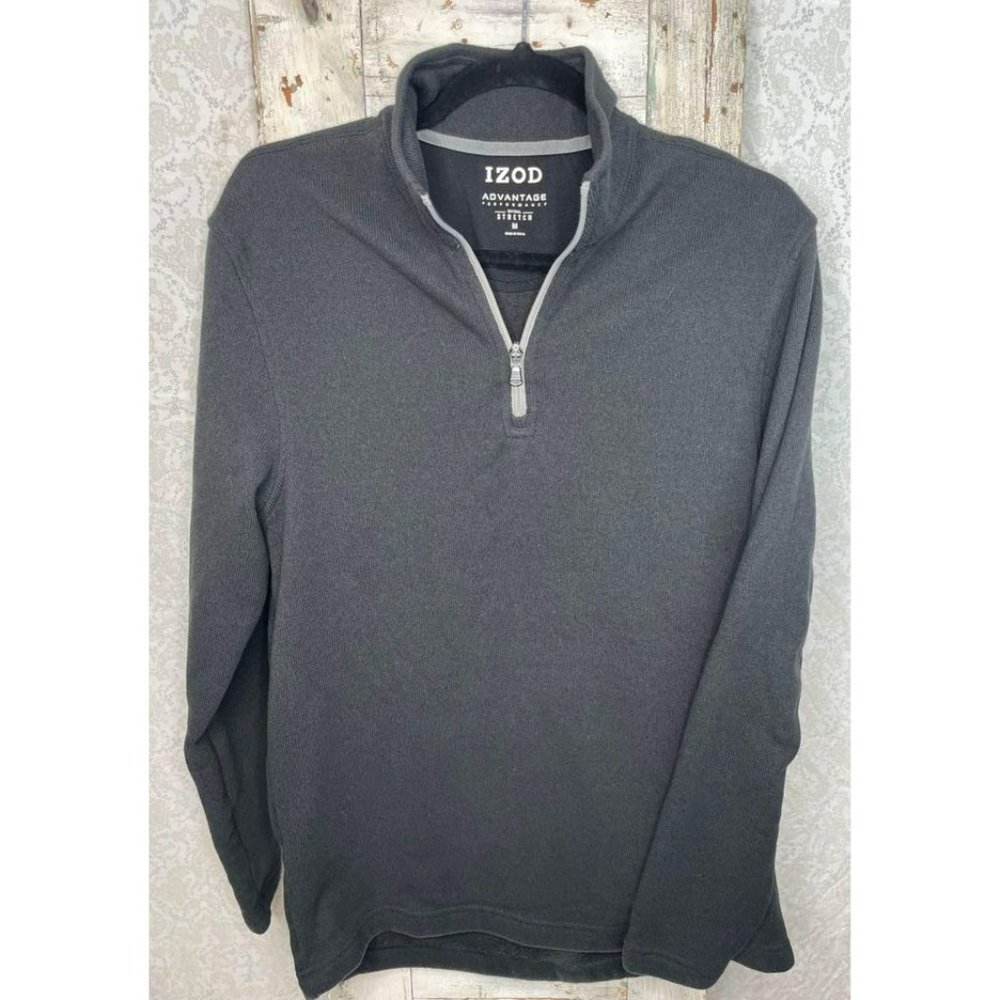 IZOD Sweater 1/4 Zip Pullover Natural Stretch Men’s Size Medium